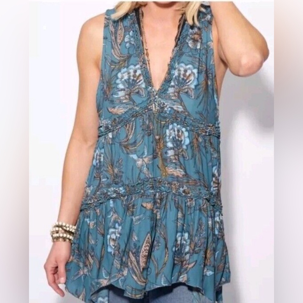 Free people purple haze printed tunic top